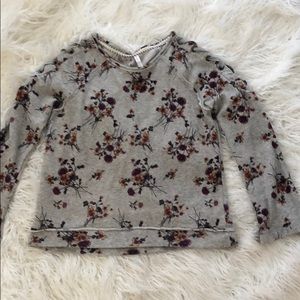 Gray floral sweater